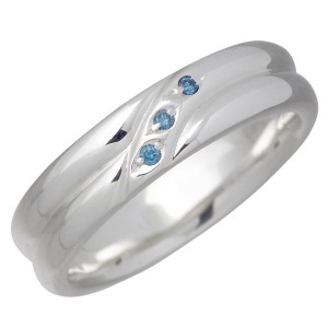ブルーキャット Blue Cat リング 指輪 メンズ シルバー ブルーダイヤモンド シンプル おしゃれ 15〜21号 SWG102-0149 送料無料