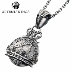 アルテミスキングス ARTEMISKINGS 幸せの クラウン コイン シルバー ネックレス ペンダント AKP0143（ACダブルネーム）
