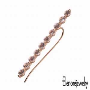 エレノアジュエリー Elenore Jewelry 10K ゴールド ピアス レディース ホライゾン イヤー クライマー 片耳用 1個売り ホワイトトパーズ 