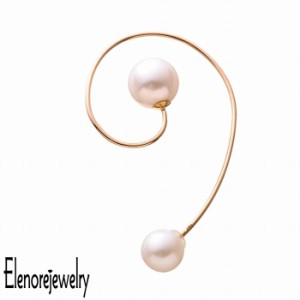 エレノアジュエリー Elenore Jewelry 10K ゴールド ピアス レディース 2パール スクリューピン 片耳用 1個売り 真珠 ギフト プレゼント 