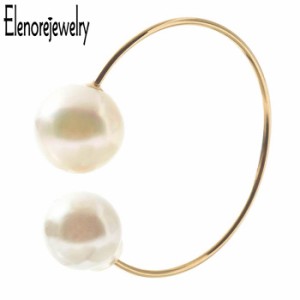 エレノアジュエリー Elenore Jewelry 10K ゴールド ピアス レディース 10金 パールリバースフープ 片耳用 1個売り ギフト プレゼント お