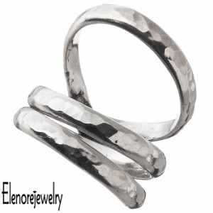 エレノアジュエリー Elenore Jewelry シルバー リング 3重巻き メビウス 甲丸 槌目 レディース 9号 11号 13号 15号 ELR0053S ELR0053S