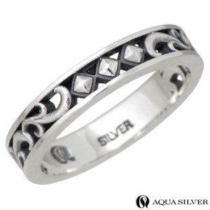 アクアシルバー AQUA SILVER シルバー リング 指輪 アラベスク メンズ 11〜21号 ASR198F