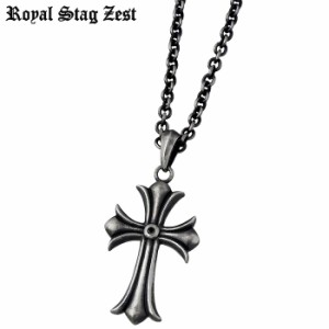 ロイヤルスタッグゼスト Royal stag Zest シルバー ネックレス ブラックダイヤモンド クロス メンズ 十字架 SN25-031