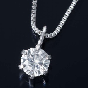 純プラチナ 0.1ct ダイヤモンド ペンダント ネックレス ベネチアンチェーン（鑑別書付き ） メーカーより直送いたします ※沖縄・離島へ