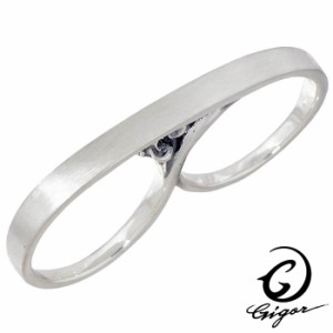 ジゴロウ GIGOR シルバー リング 指輪 サティーナダブルフレッジ メンズ レディース 5〜20号 G-DIAN series NO-411