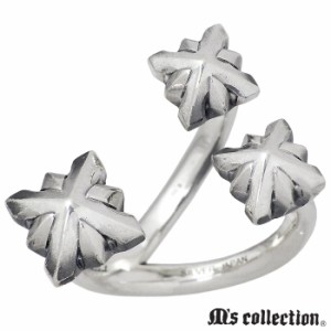 エムズコレクション M’s collection シルバー リング スリー スタッズ フリー メンズ 指輪 15〜23号 XR-026 送料無料