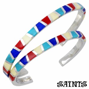 セインツ SAINTS シルバー925 ペアバングル 2本セット マルチカラー ブレスレット プレゼント SSB-821-P 送料無料