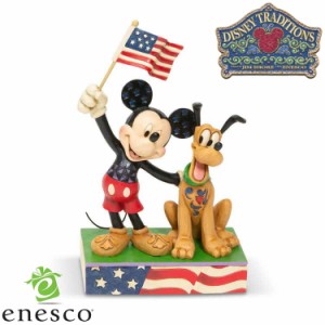 enesco(エネスコ)【Disney Traditions】ミッキー＆プルート アメリカンフラッグ ディズニー フィギュア コレクション 人気 ブランド ギフ