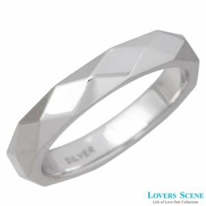 ラバーズシーン LOVERS SCENE シルバー リング 指輪 レディース メンズ 7〜21号 ファセット 多面体カットデザイン 刻印可能 LSR-0132RM