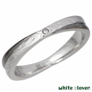 ホワイトクローバー white clover ステンレス リング 指輪 メンズ ハワイアンジュエリー ダイヤモンド Xクロス 13〜21号 アレルギーフリ