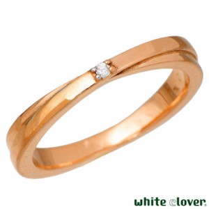 ホワイトクローバー white clover ステンレス リング 指輪 レディース ダイヤモンド 7〜13号 アレルギーフリー サージカルステンレス316L