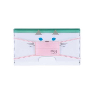 Day LivelY ネコの抗菌マスクケース しろ MASK CASE 猫柄【送料無料】