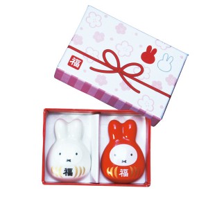 【賞品】【結婚祝い】ミッフィー 福だるま紅白箸置きセット  縁起物【送料無料】