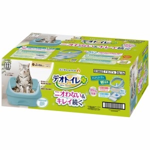 ユニ・チャーム デオトイレ ハーフカバー本体セット ミントブルー （猫用トイレ）