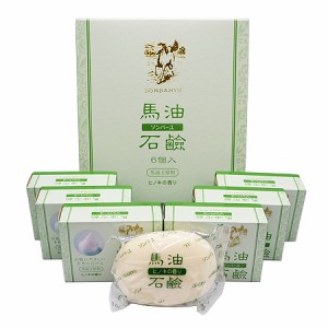 【正規品】薬師堂 ソンバーユ 馬油石鹸＜ヒノキの香り＞6個入 （石けん） 85g×6