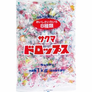 大容量飴特集 サクマ 袋入りドロップス １ｋｇ  ×1