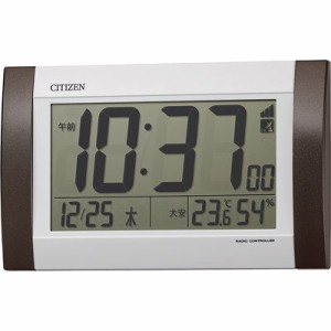 リズム 8RZ188-006 シチズン 電波時計 掛け時計 置き時計 温度 湿度 カレンダー 六曜(ブラウン) (8RZ188006)