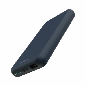 エレコム 【送料無料】DE-C38-10000BU モバイルバッテリー 10000mAh 大容量 入出力(Type-C×1) 出力(USB-A×1) おまかせ充電対応 ブルー 