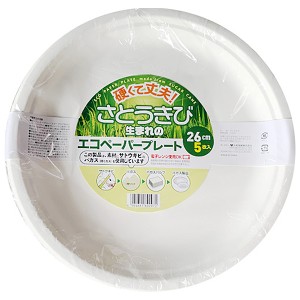 大和物産 【送料無料】4904681602972 エコペーパープレート 26cm 5枚入