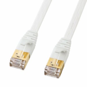 サンワサプライ 【送料無料】KB-FLU7-15W CAT7ウルトラフラットLANケーブル(15m、ホワイト) (KBFLU715W)