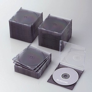 エレコム CCD-JSCS50CBK CD/DVDスリムプラケース/1枚収納/50パック/クリアブラック (CCDJSCS50CBK)