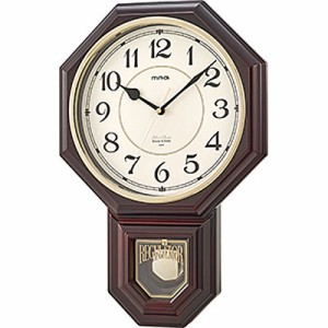 MAG W-670BR メロディとボンボン音で毎正時をお知らせするクラシカルな振り子掛時計 振り子時計 西洋館 (ブラウン) (W670BR)