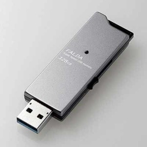 エレコム 【送料無料】MF-DAU3128GBK 【メール便での発送】USBメモリ USB3.1(Gen1) 高速 アルミ素材 ブラック 1年保証 (MFDAU3128GBK)