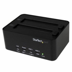 StarTech 【送料無料】SATDOCK2REU3 HDD/SSD スタンド/USB 3.0接続/2ベイ/複製 ＆完全消去 PC不要/トップローディング デュープリケータ