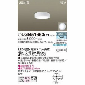 パナソニック 【送料無料】LGB51653LE1 ダウンシーリング60形拡散昼白色