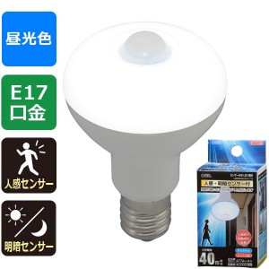 オーム電機 LDR4D-W/S-E179 LED電球(40形相当/477lm/昼光色/E17/人感・明暗センサー付) (LDR4DW/SE179)