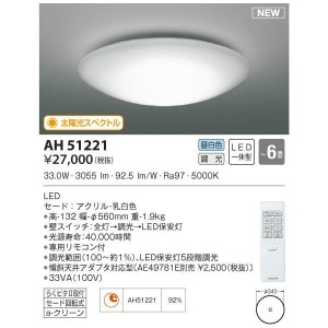 【納期目安：１週間】コイズミ 【送料無料】AH51221 LEDシーリング