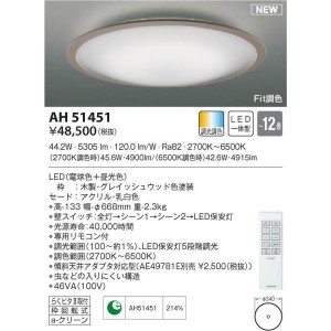 【納期目安：１週間】コイズミ 【送料無料】AH51451 LEDシーリング