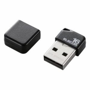 エレコム MF-SU2B16GBK 【メール便での発送】USBメモリ USB2.0 小型 キャップ付 ストラップホール 1年保証 (MFSU2B16GBK)
