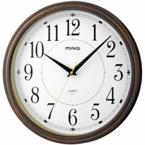 MAG 【送料無料】W-772BR-Z 【在庫限り処分特価】見やすく木目調塗装が美しい掛時計 MAG掛時計 橘 (ブラウン) タチバナ 連続秒針タイプ (