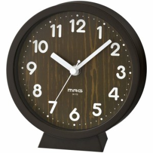 MAG 【送料無料】W-770BR-Z 壁掛時計にもなる、おしゃれな木目調置掛兼用時計 MAG置掛両用時計 コンポート (ブラウン) (W770BRZ)