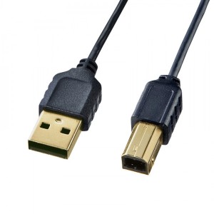 サンワサプライ KU20-SL15BKK 極細USBケーブル (USB2.0 A-Bタイプ) (KU20SL15BKK)