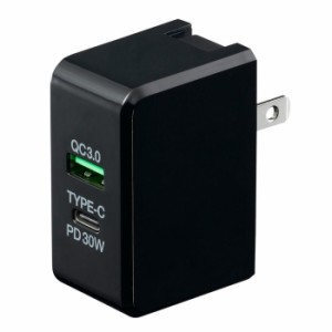 ヤザワ 【送料無料】VFPD30BK USBアダプター2ポートPD30W(ブラック)