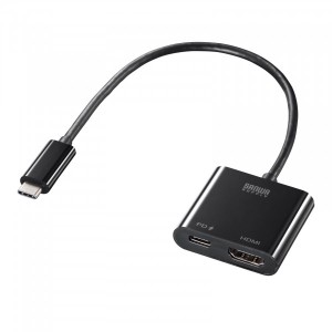 サンワサプライ 【送料無料】AD-ALCPHDPD USB Type C-HDMI変換アダプタ(4K/60Hz/PD対応) (ADALCPHDPD)