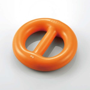エレコム HCF-DBYR20DR ダンベル 2kg やわらか 筋トレ シェイプアップ リング型 両手持ち可 衝撃吸収 丸洗い可能 オレンジ (HCFDBYR20DR)