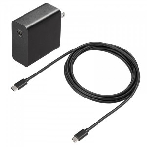 サンワサプライ 【送料無料】ACA-PD91BK USB PD対応AC充電器(PD65W・TypeCケーブル付き) (ACAPD91BK)
