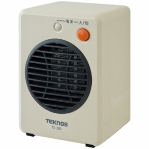 TEKNOS 【送料無料】TS-301 静音DCモーター採用 ミニセラミックファンヒーター 300W(ホワイト) (TS301)