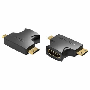 【納期目安：１週間】【送料無料】AG-2281 2 in 1 Mini HDMI and Micro HDMI Male to HDMI Female アダプター (AG2281)