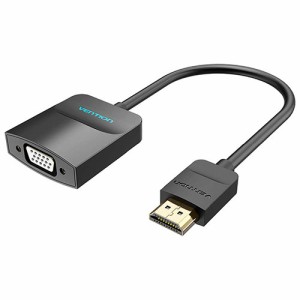 【納期目安：１週間】【送料無料】42-2663 HDMI to VGA 変換ケーブル 1方向タイプ イヤホンジャック付 給電仕様 0.15m Black (422663)