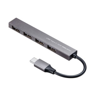 サンワサプライ USB-2TCH23SN USB Type-C USB2.0 4ポート スリムハブ (USB2TCH23SN)