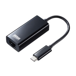 サンワサプライ USB-CVLAN2BKN USB3.2 TypeC-LAN変換アダプタ(ブラック) (USBCVLAN2BKN)