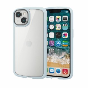 エレコム PM-A22ATSLFCBU 【メール便での発送商品】iPhone 14/13 ケース ハイブリッド 衝撃吸収 軽量 薄型 ワイヤレス充電可 TOUGH SLIM 