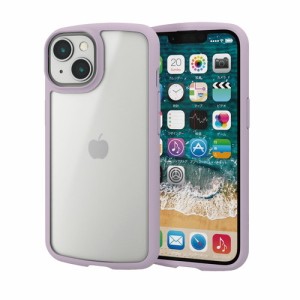 エレコム 【送料無料】PM-A22ATSLFCSPL 【メール便での発送商品】iPhone 14/13用 ケース ハイブリッド 衝撃吸収 軽量 薄型 背面マットク