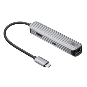 サンワサプライ 【送料無料】USB-3TCHLP7S USB Type-Cマルチ変換アダプタ(HDMI+LAN付) (USB3TCHLP7S)