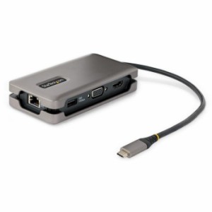 StarTech DKT31CVHPD3 マルチポートアダプター/USB-C接続/シングルモニター/4K60Hz HDMI 2.0bまたは1080p VGA/100W USB Power Deliveryパ